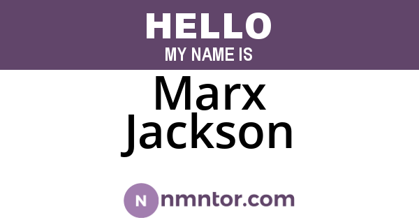 Marx Jackson