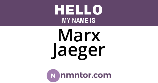 Marx Jaeger