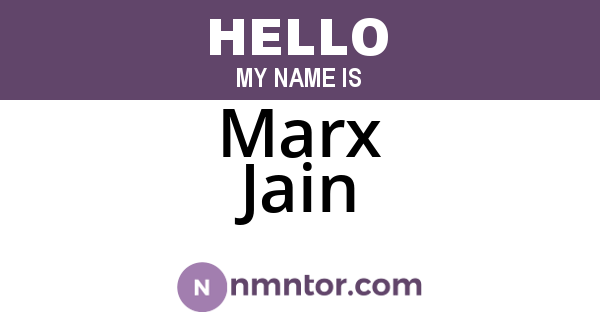 Marx Jain