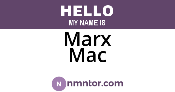 Marx Mac