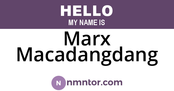 Marx Macadangdang