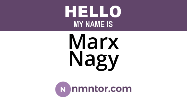 Marx Nagy