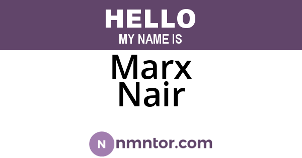 Marx Nair