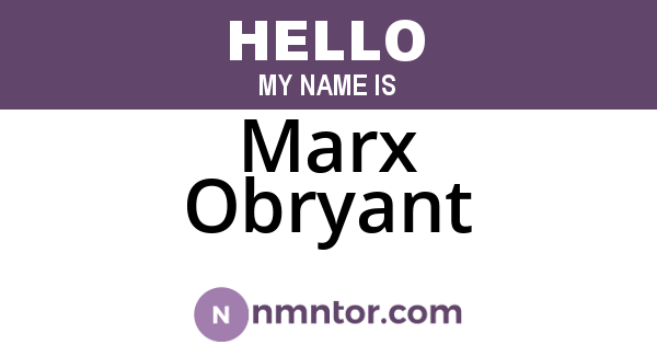 Marx Obryant