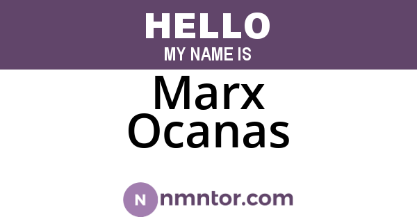 Marx Ocanas