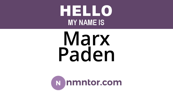 Marx Paden