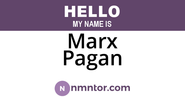Marx Pagan