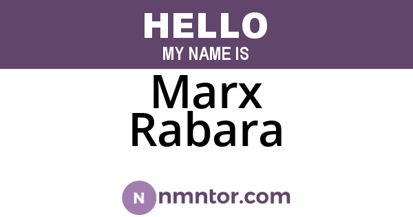 Marx Rabara