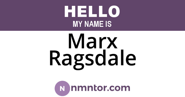 Marx Ragsdale
