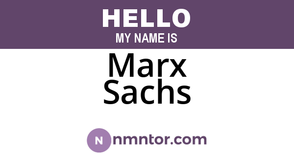 Marx Sachs
