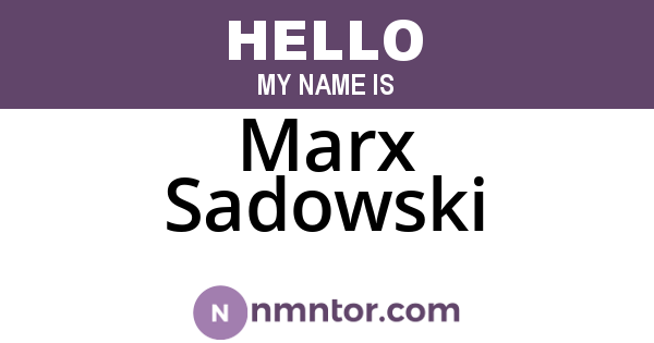 Marx Sadowski