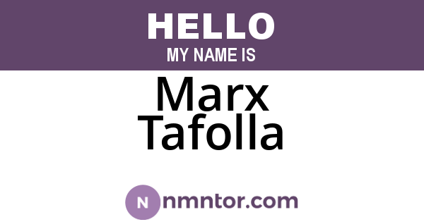 Marx Tafolla