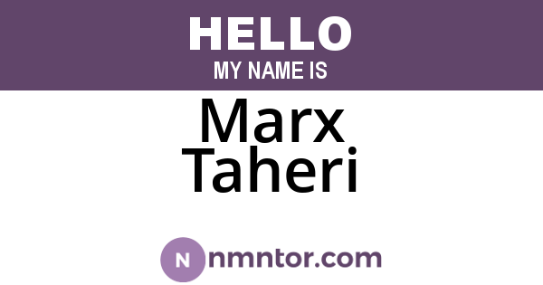 Marx Taheri