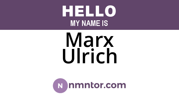 Marx Ulrich