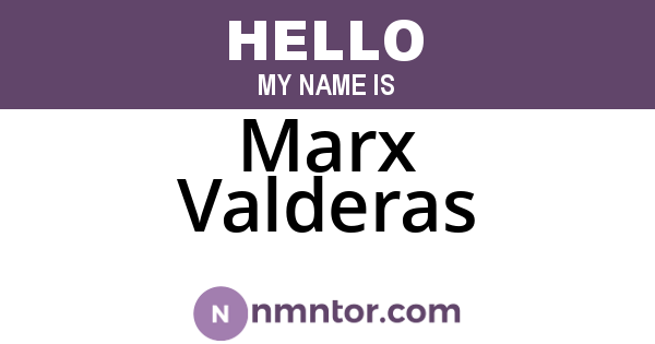 Marx Valderas