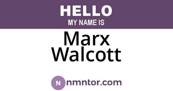 Marx Walcott