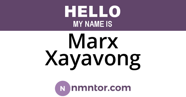 Marx Xayavong