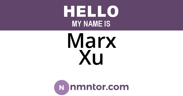 Marx Xu
