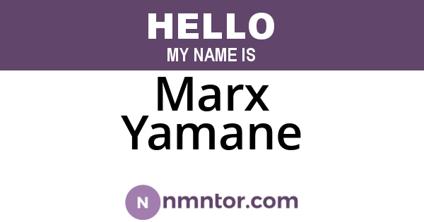 Marx Yamane