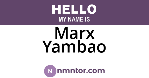 Marx Yambao
