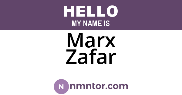 Marx Zafar