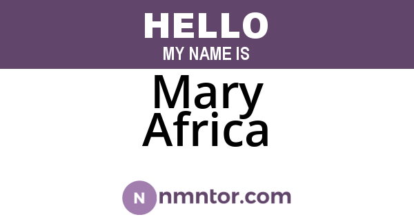 Mary Africa