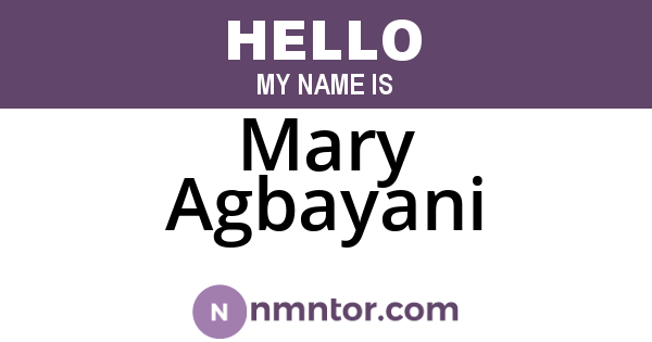 Mary Agbayani
