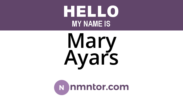 Mary Ayars