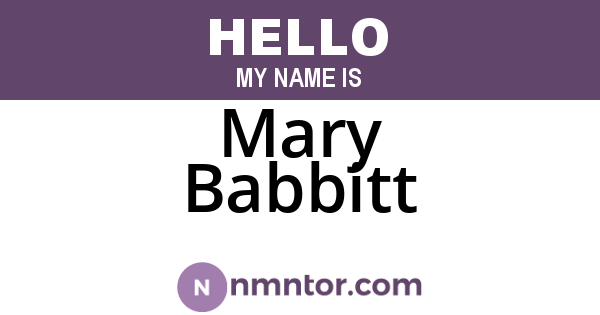 Mary Babbitt