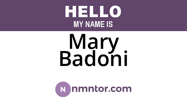 Mary Badoni