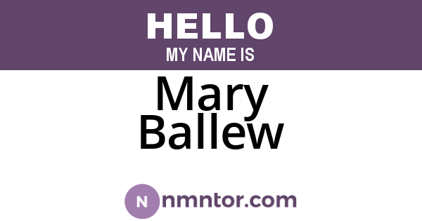 Mary Ballew