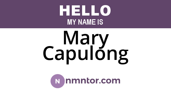 Mary Capulong