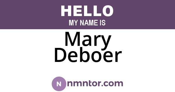 Mary Deboer