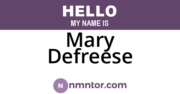 Mary Defreese