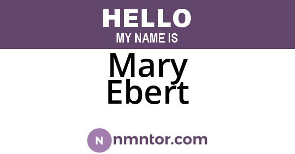 Mary Ebert