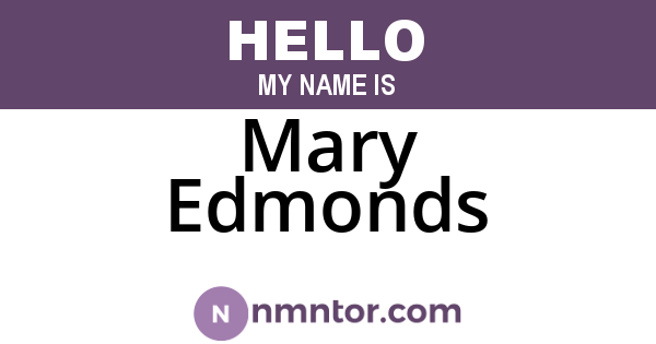 Mary Edmonds