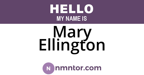 Mary Ellington