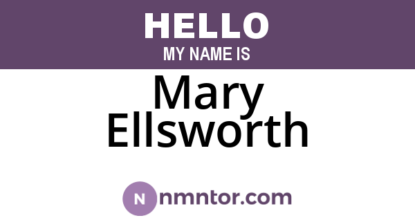 Mary Ellsworth