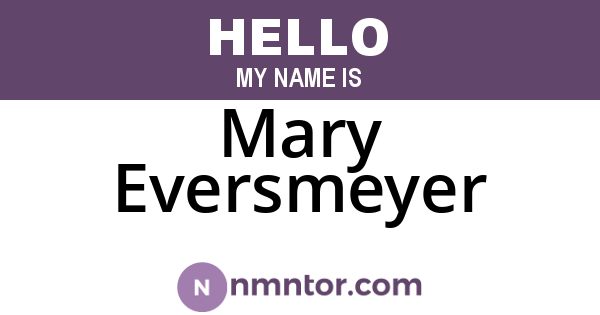 Mary Eversmeyer