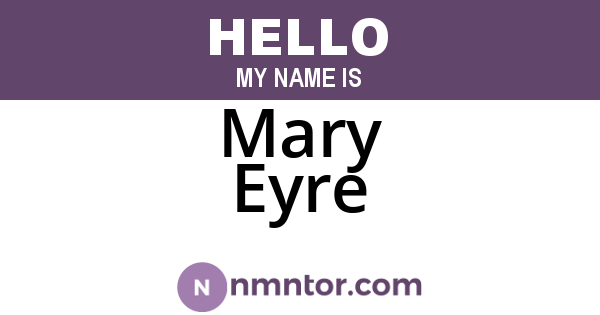 Mary Eyre