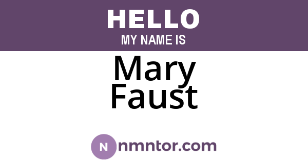 Mary Faust