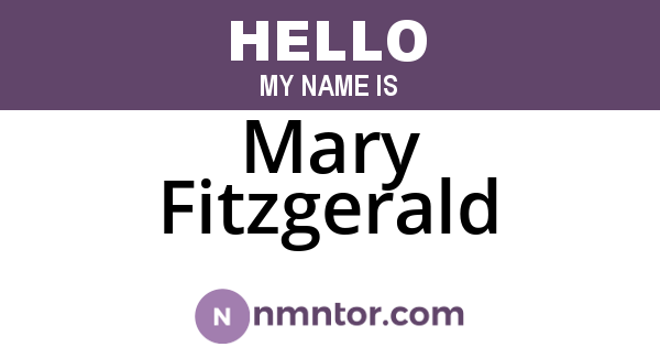 Mary Fitzgerald