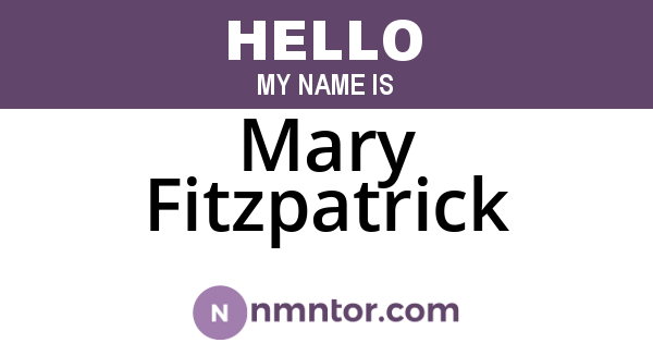 Mary Fitzpatrick