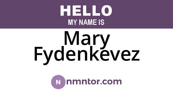 Mary Fydenkevez