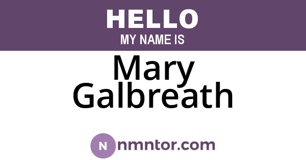 Mary Galbreath