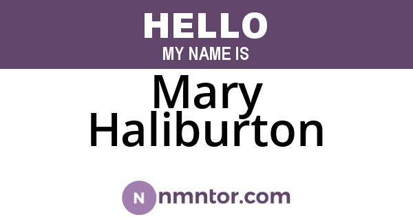 Mary Haliburton
