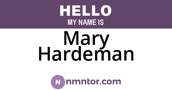 Mary Hardeman