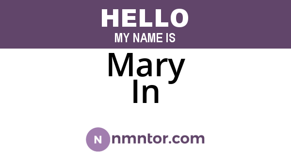 Mary In
