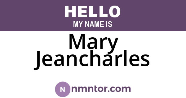 Mary Jeancharles