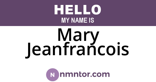 Mary Jeanfrancois